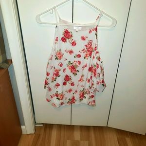 White floral off the shoulder top